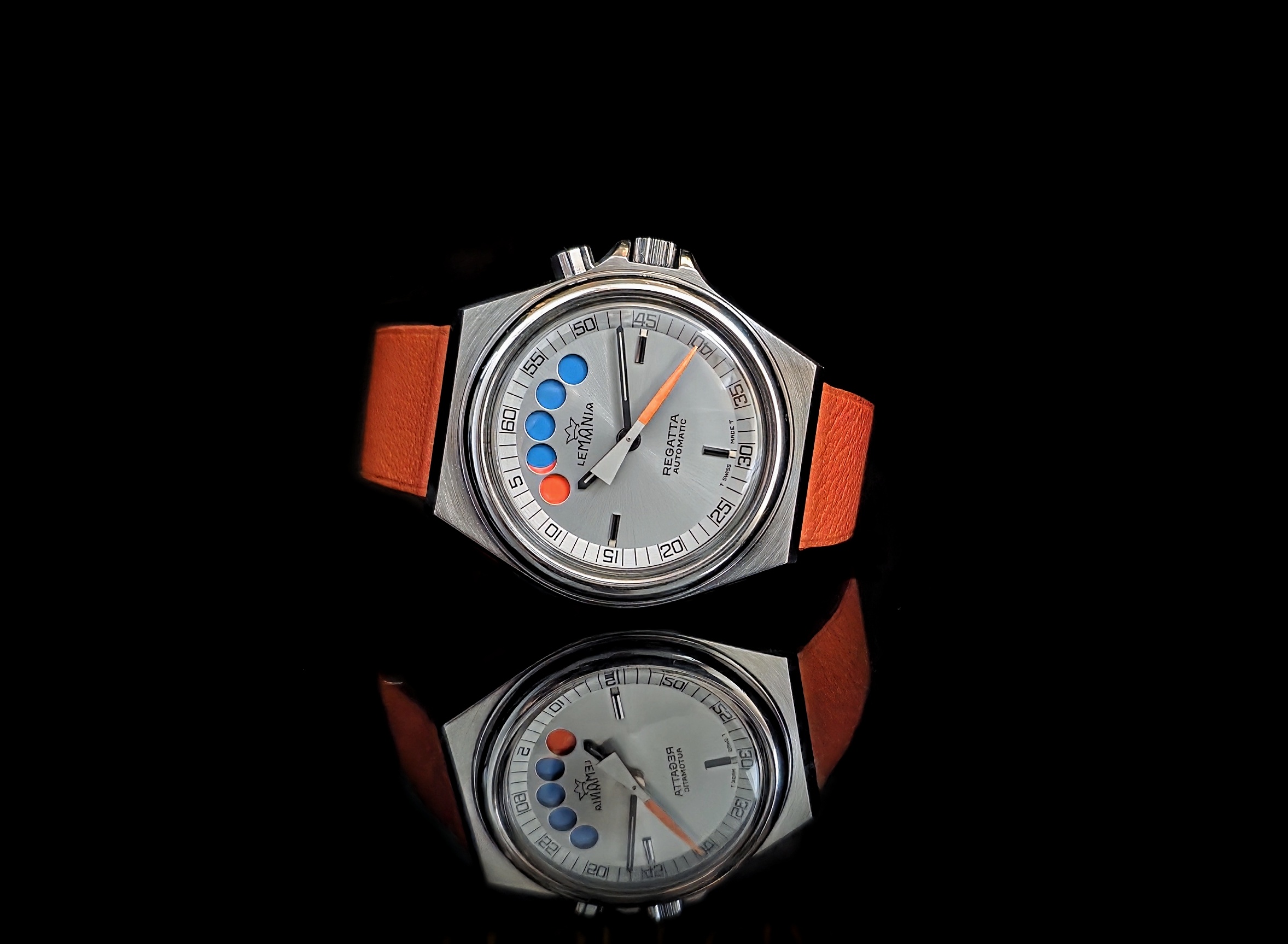 Chronographe Lemania Regatta 9856 70s Yachting vintage