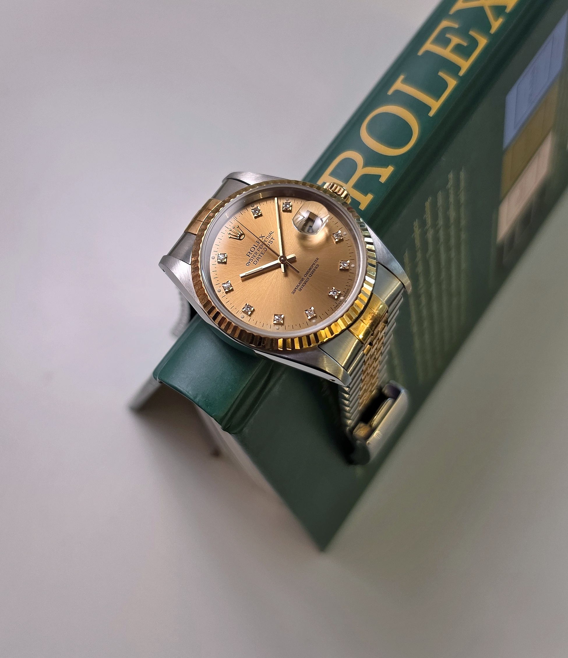 Rolex Datejustr Or et Acier two tones diamants 1991 16233 36mm