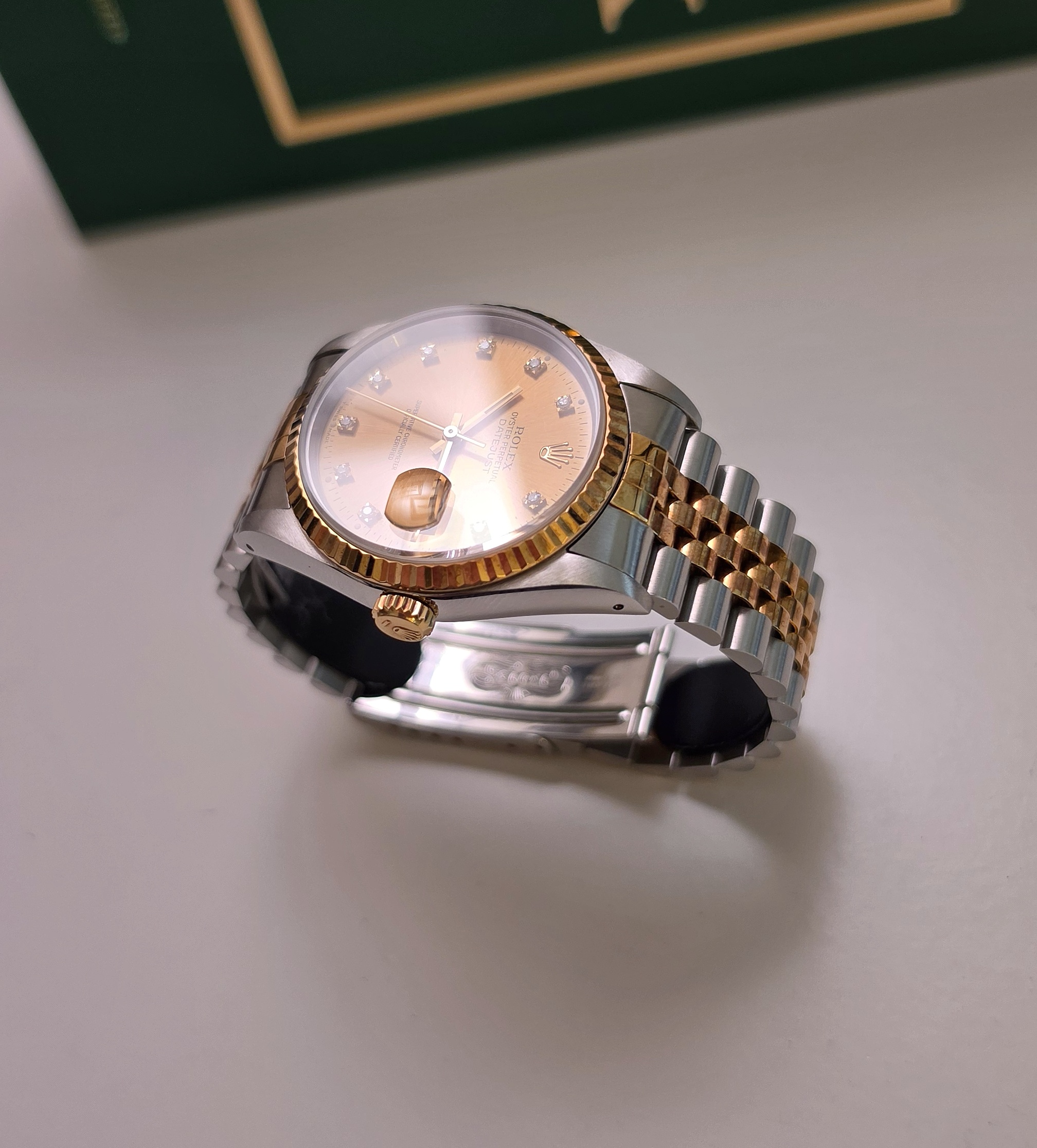 Rolex Datejustr Or et Acier two tones diamants 1991 16233 36mm