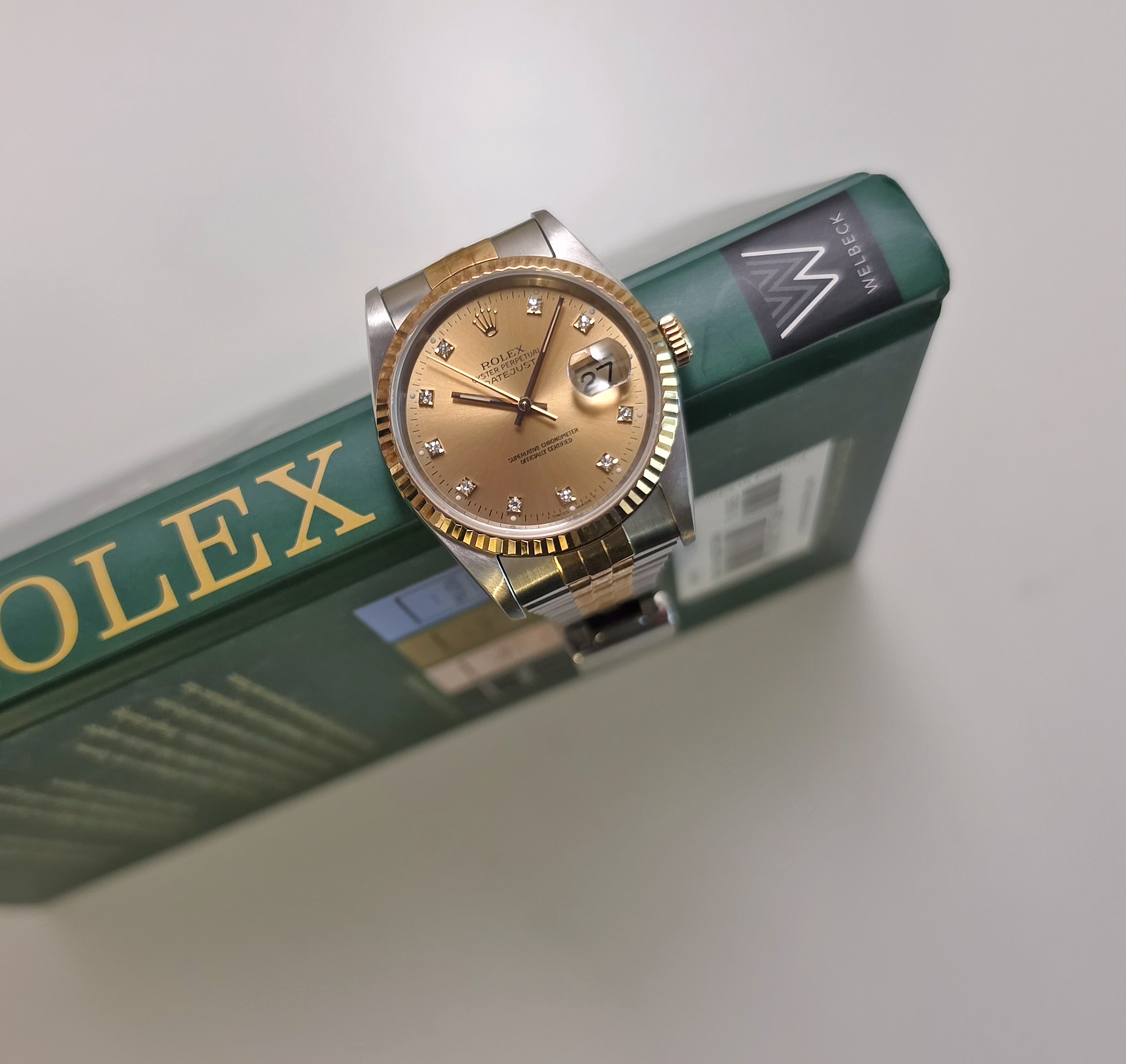 Rolex Datejustr Or et Acier two tones diamants 1991 16233 36mm