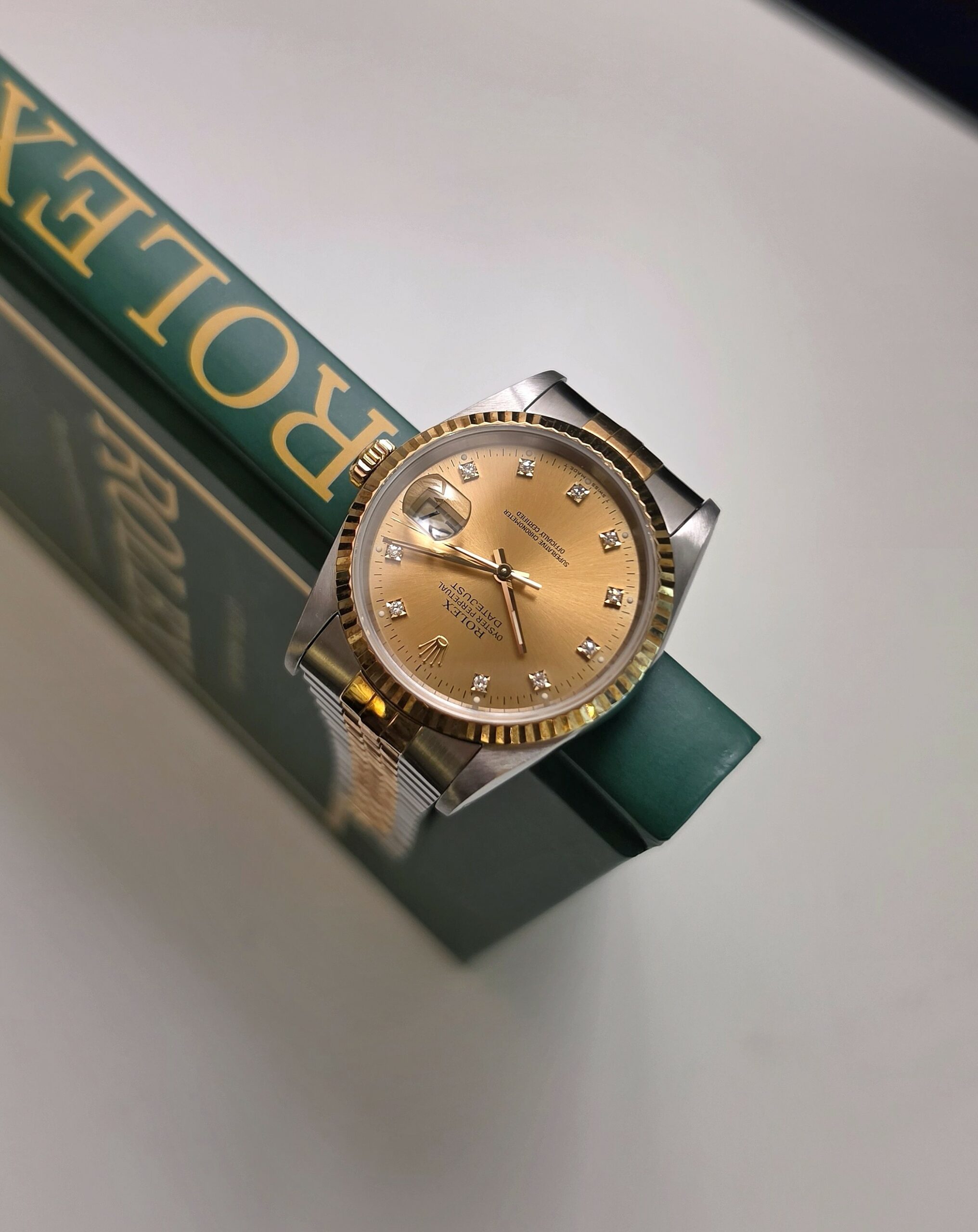 Rolex Datejustr Or et Acier two tones diamants 1991 16233 36mm