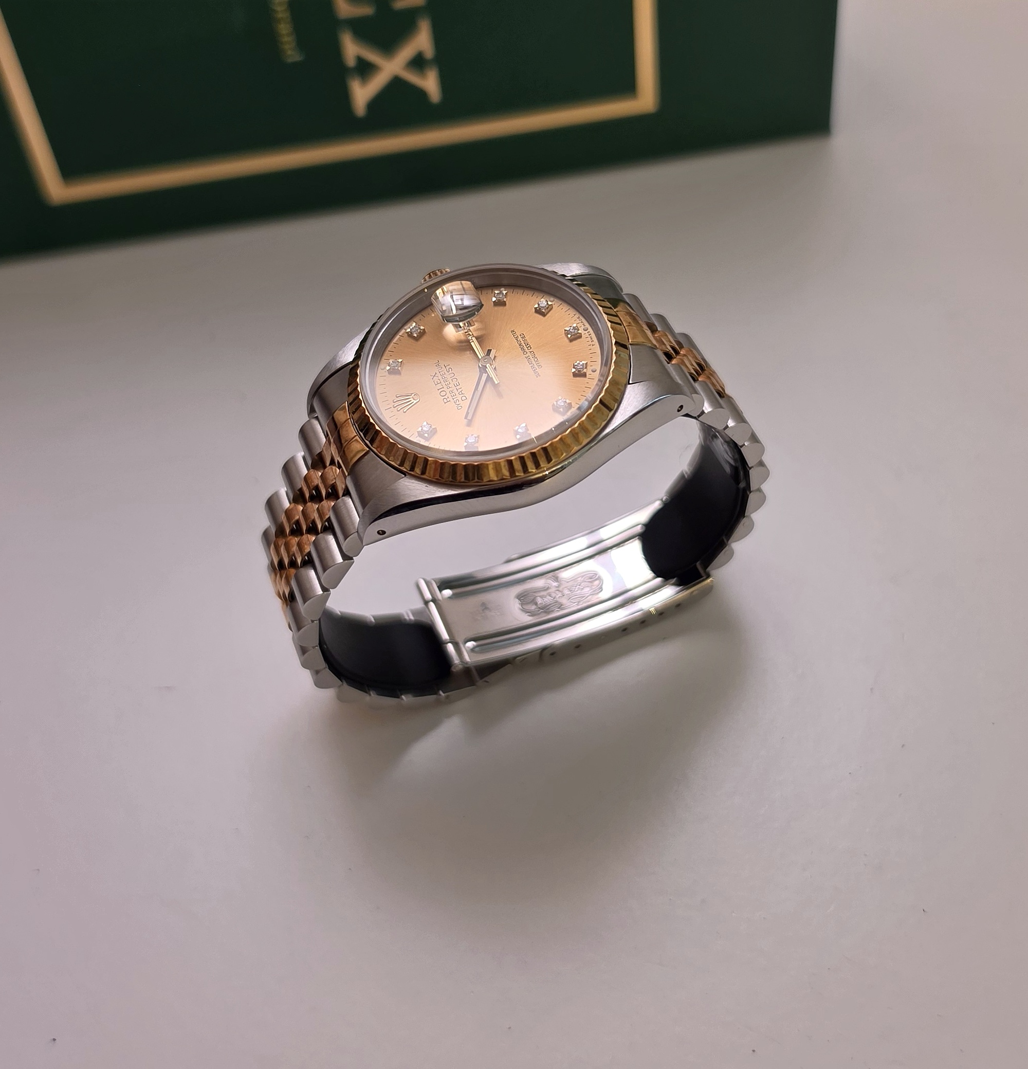 Rolex Datejustr Or et Acier two tones diamants 1991 16233 36mm