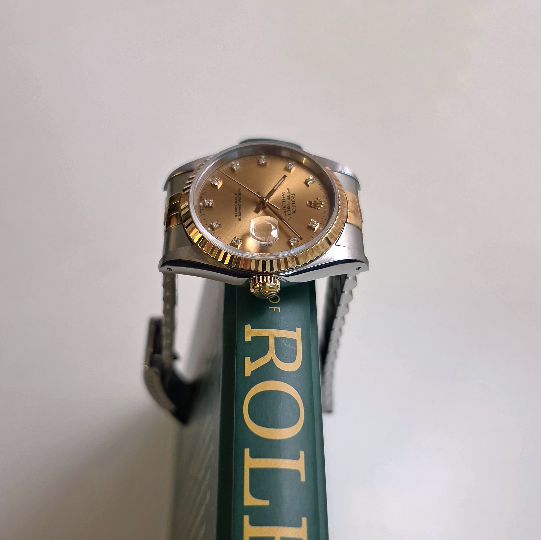 Rolex Datejustr Or et Acier two tones diamants 1991 16233 36mm