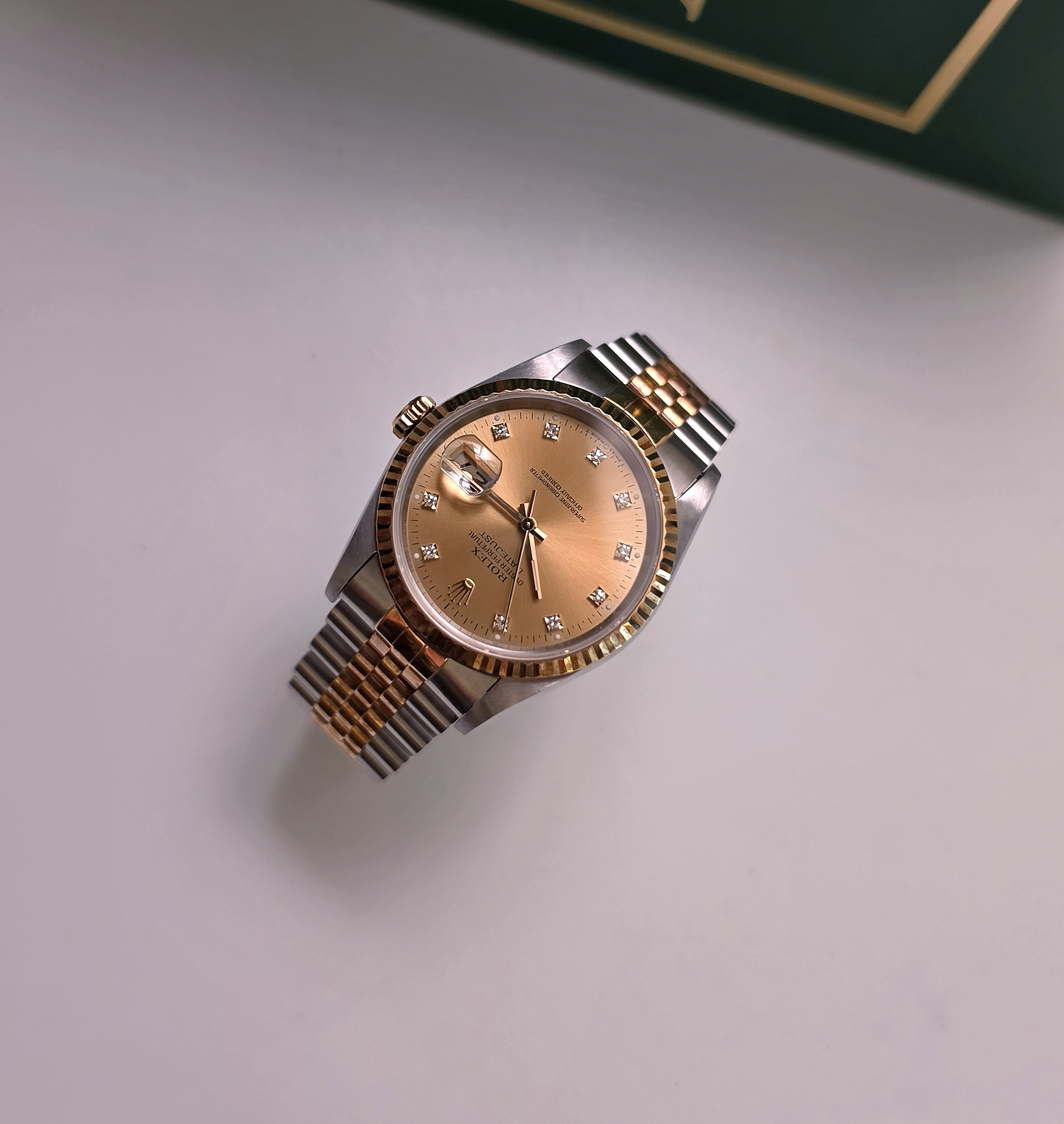 Rolex Datejustr Or et Acier two tones diamants 1991 16233 36mm
