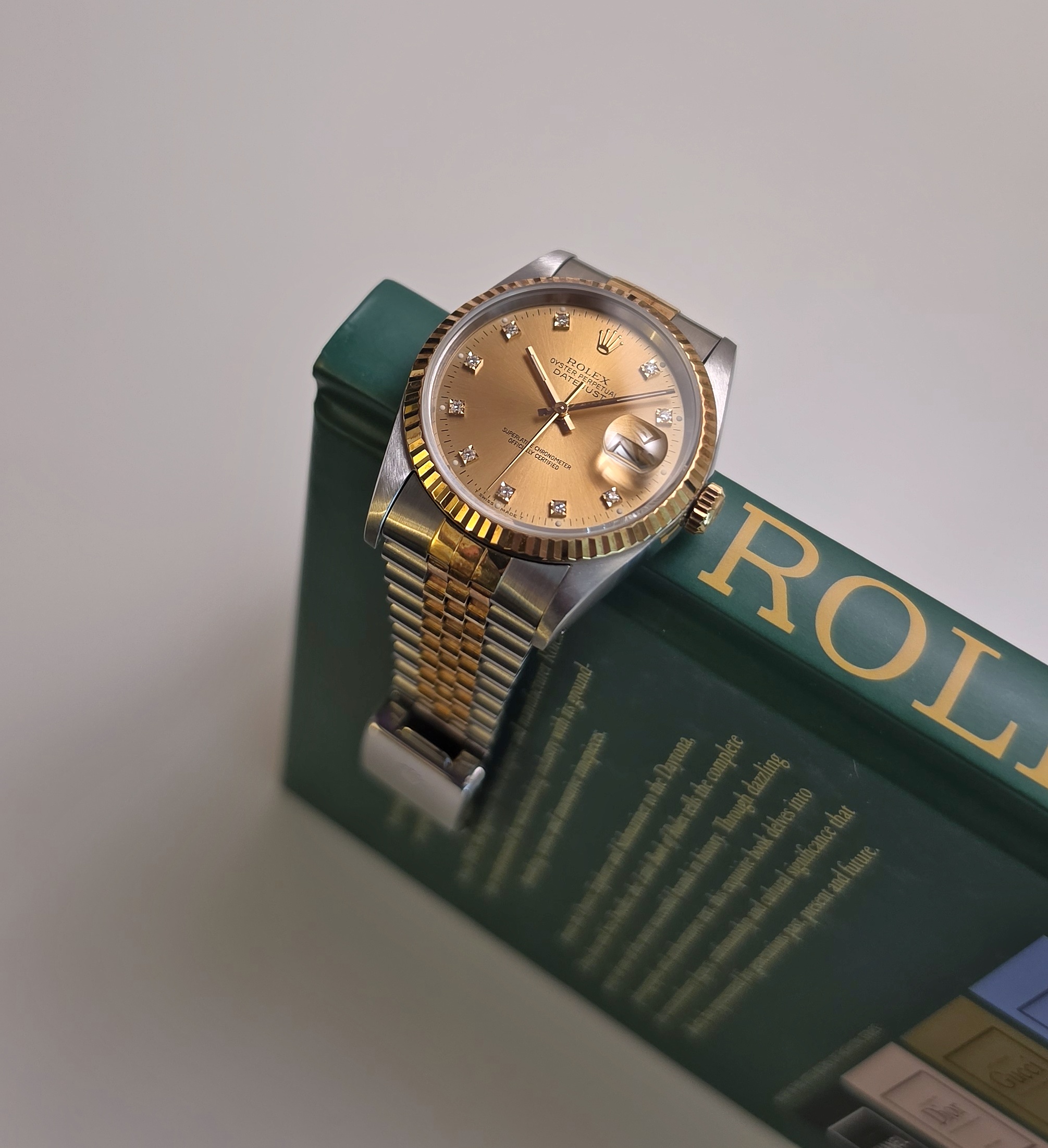 Rolex Datejustr Or et Acier two tones diamants 1991 16233 36mm