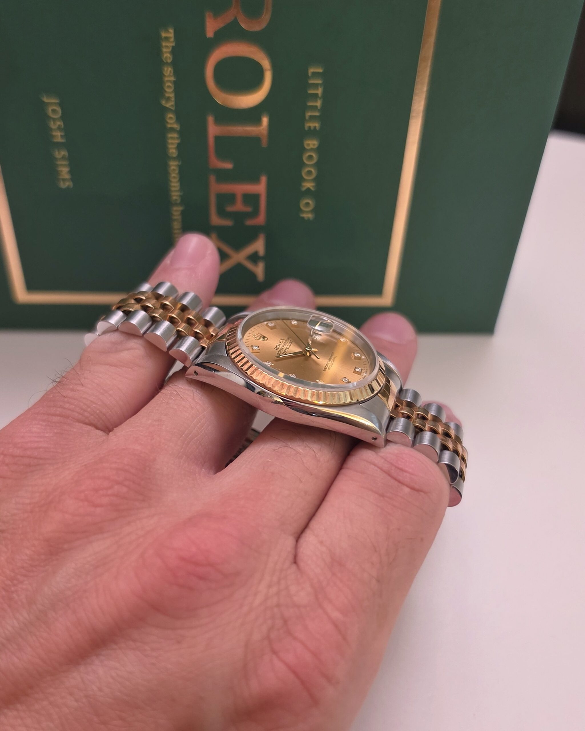 Rolex Datejustr Or et Acier two tones diamants 1991 16233 36mm