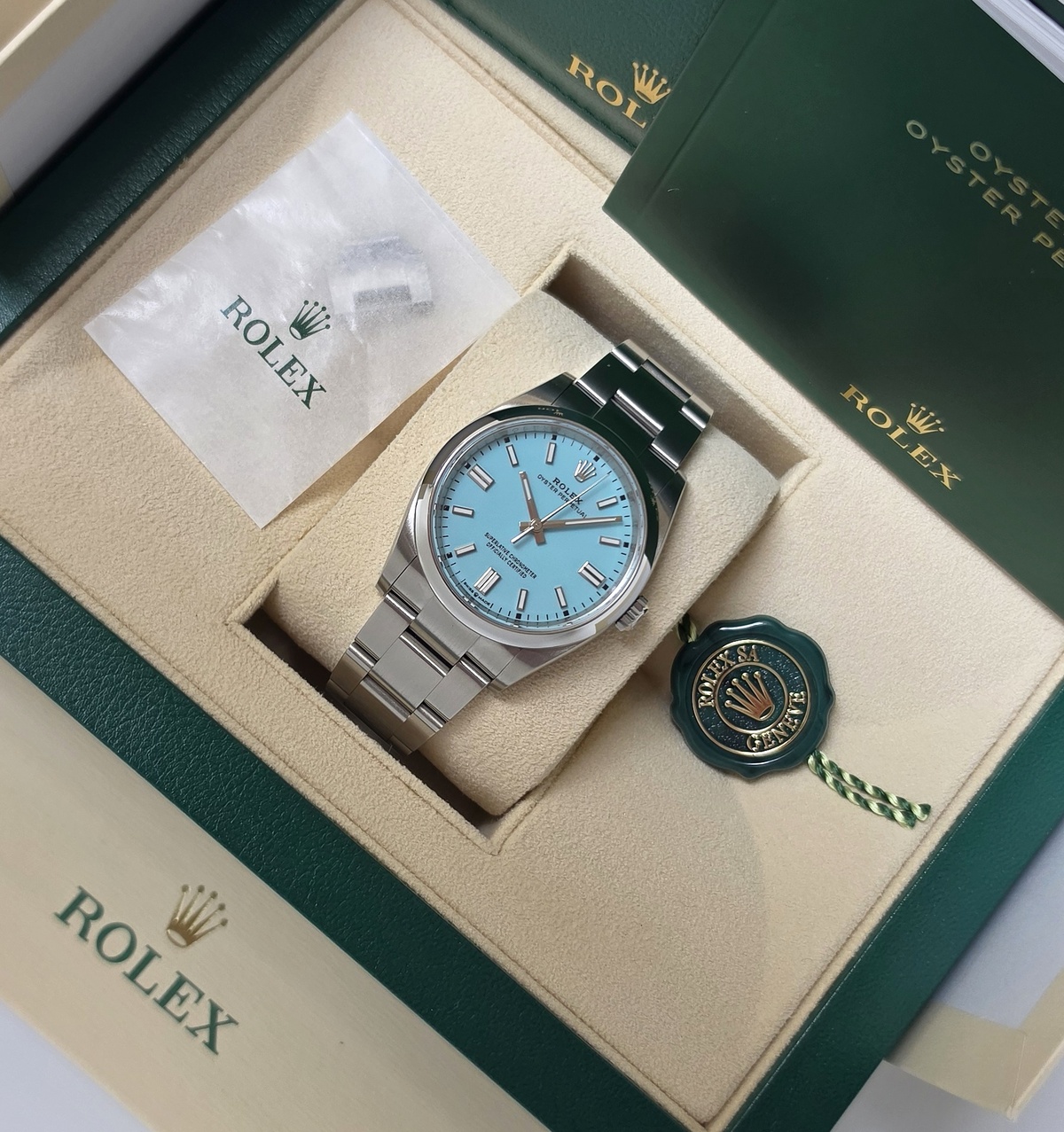 Rolex OP Tiffany Blue 36mm Oyster Perpetual 126000 Full set 2023
