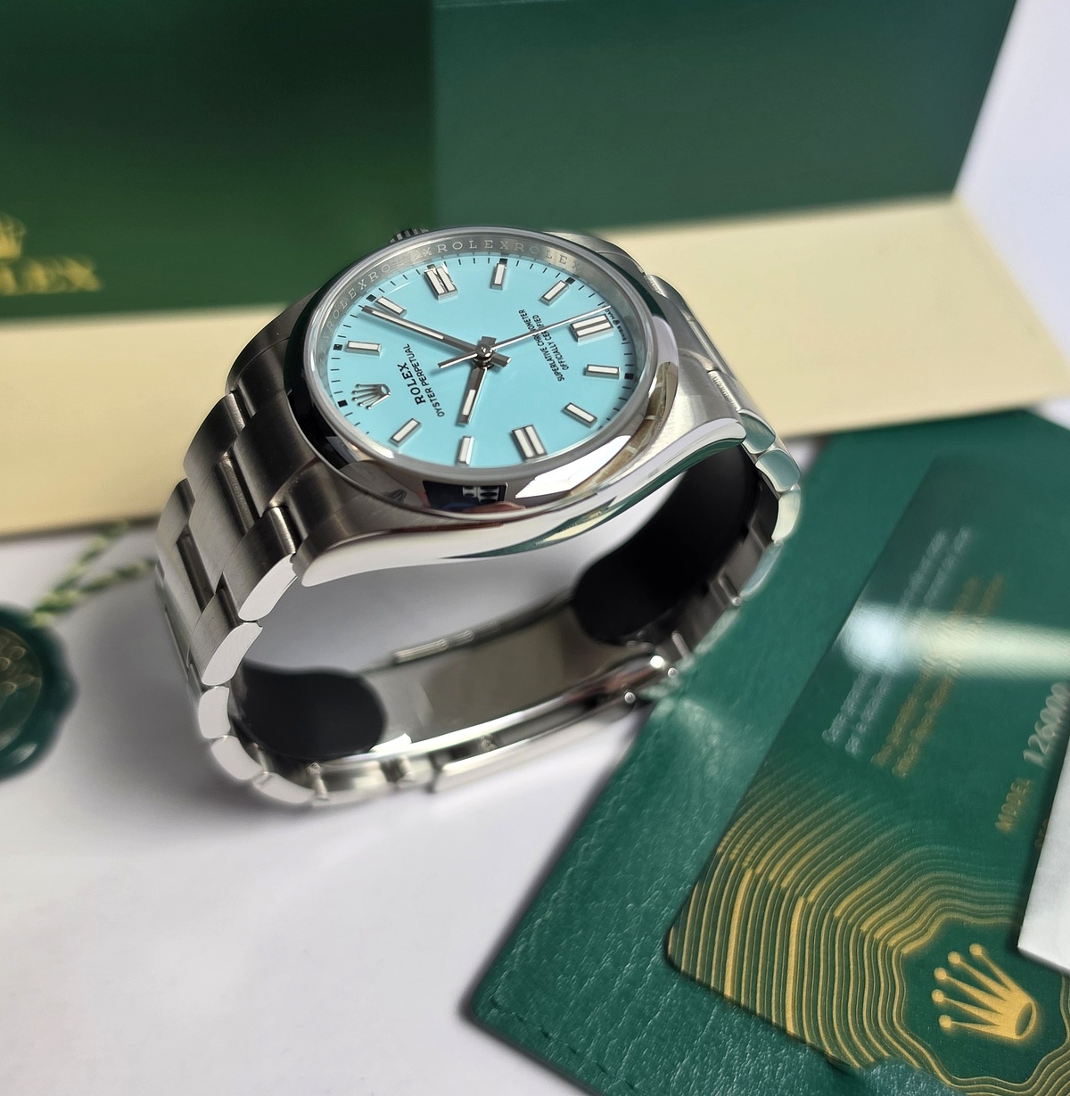 Rolex OP Tiffany Blue 36mm Oyster Perpetual 126000 Full set 2023