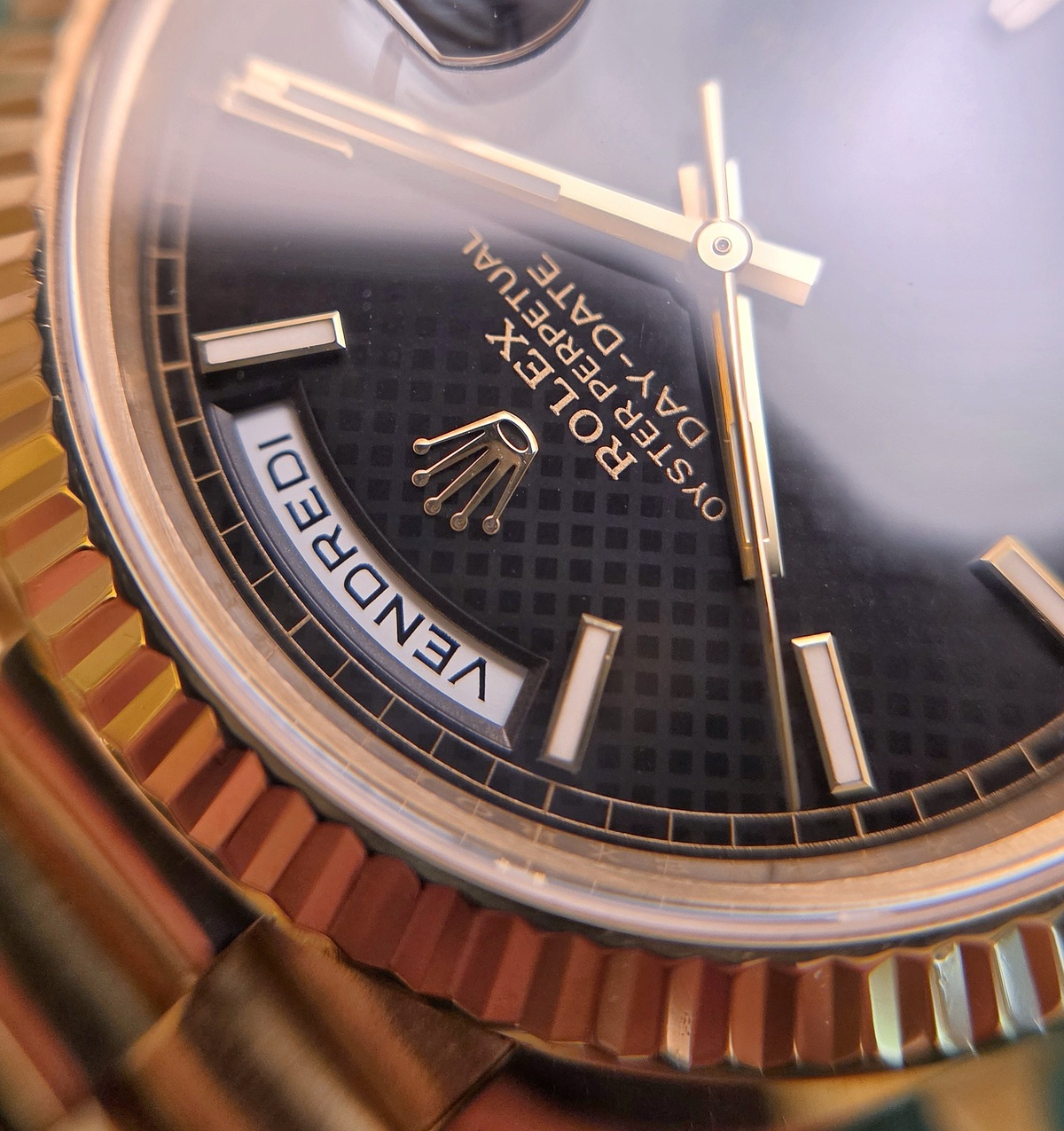 Rolex Day-date 40mm 228238 Full set 2016 Black waffle dial