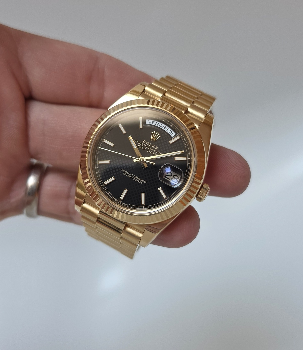 Rolex Day-date 40mm 228238 Full set 2016 Black waffle dial