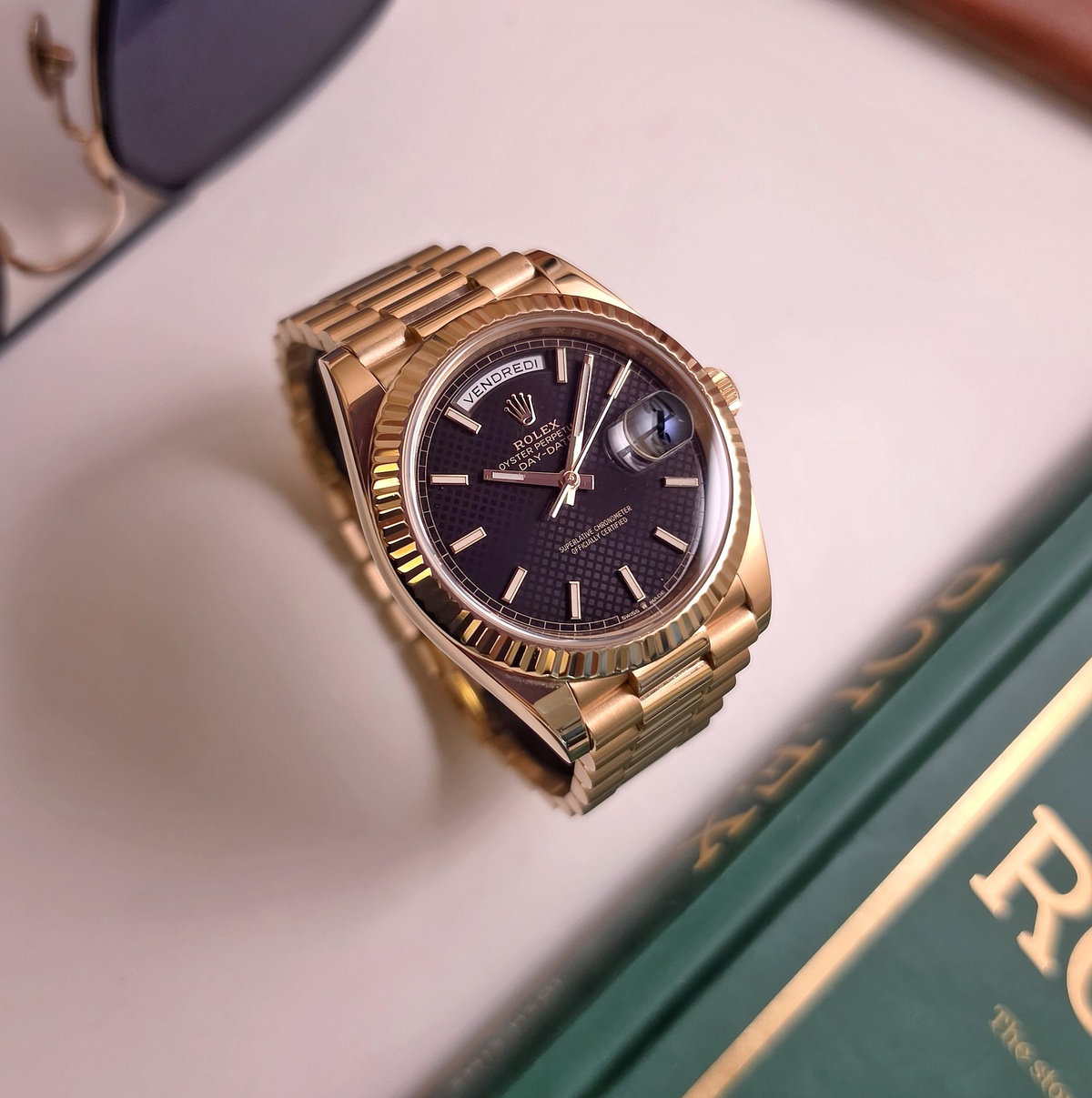 Rolex Day-date 40mm 228238 Full set 2016 Black waffle dial