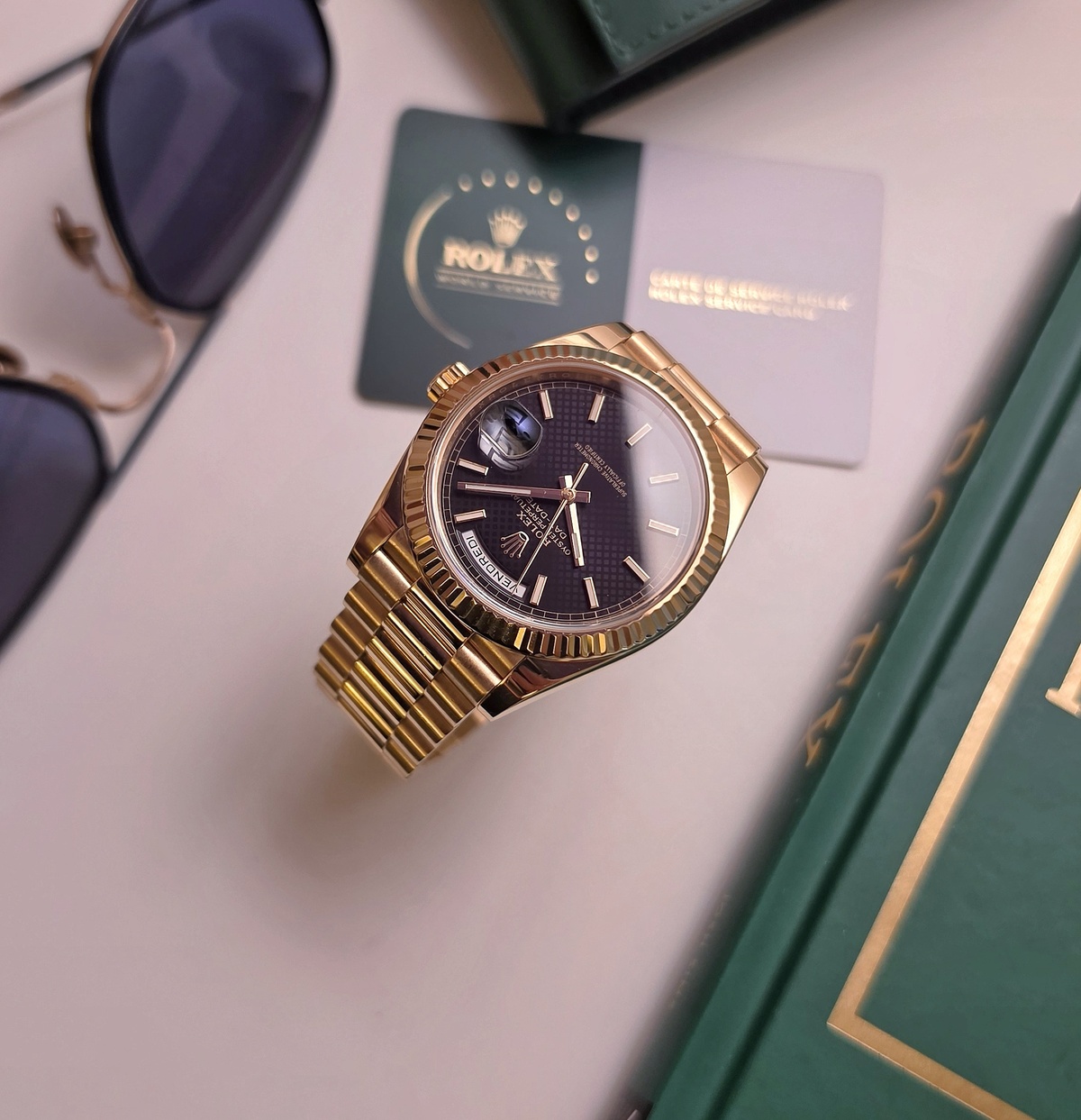 Rolex Day-date 40mm 228238 Full set 2016 Black waffle dial