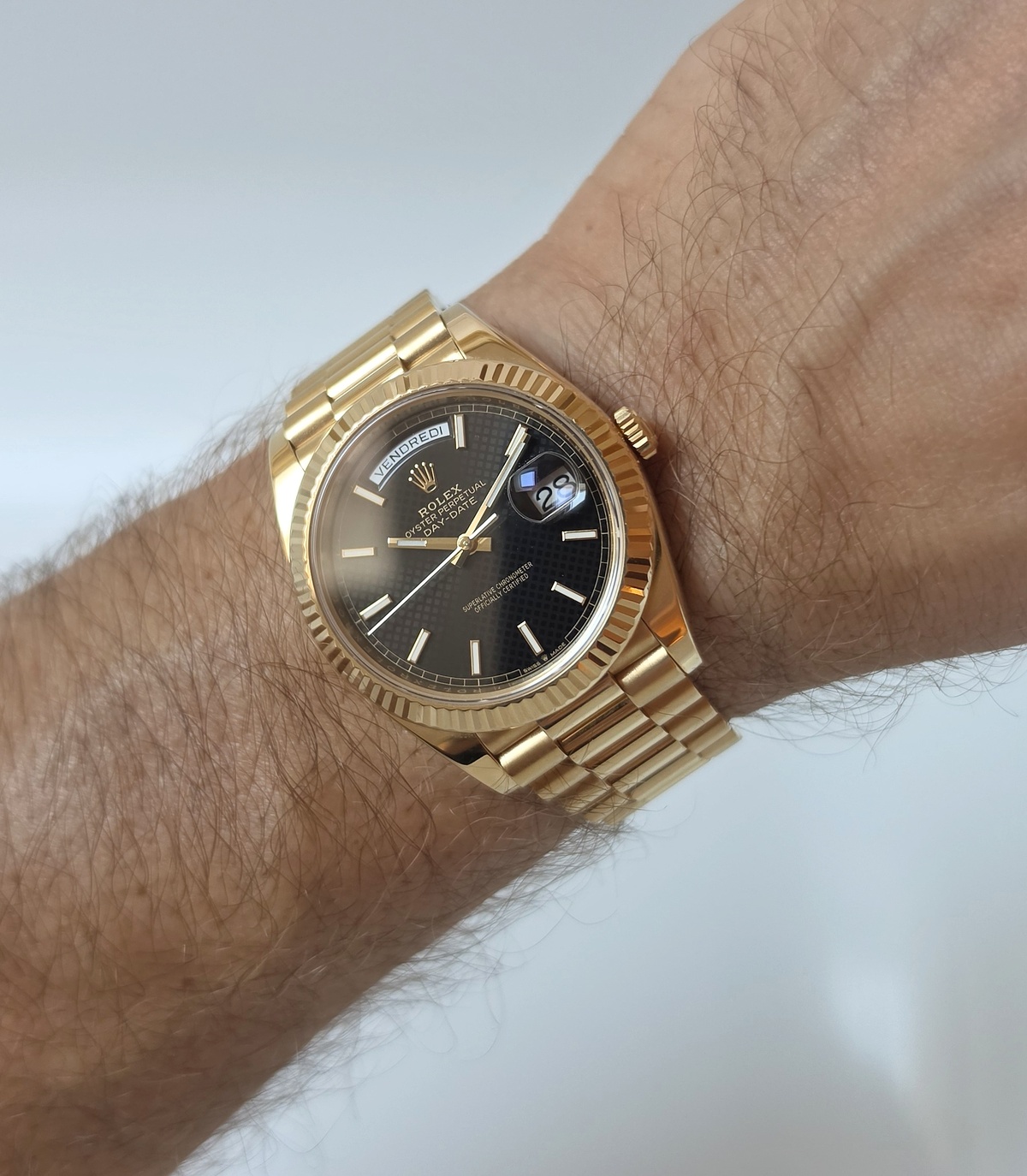 Rolex Day-date 40mm 228238 Full set 2016 Black waffle dial